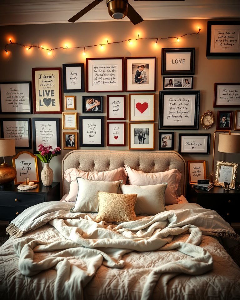 DIY Love Notes Gallery - 15 Romantic Valentine's Day Bedroom Decor Ideas for Couples