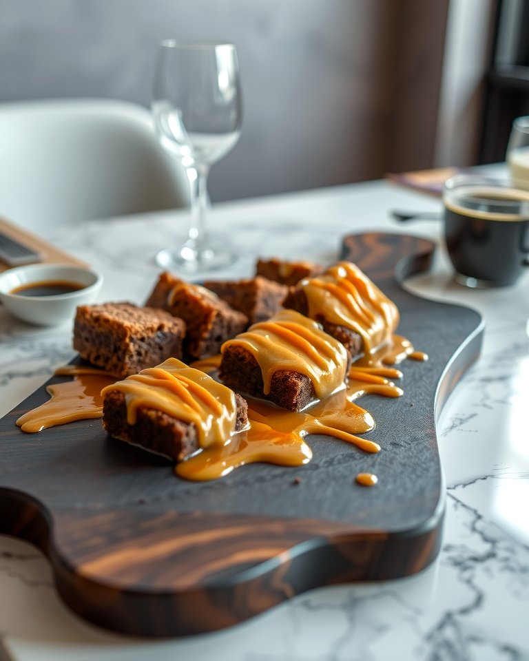 Elegant Espresso and Caramel Drizzle Board - 20 Valentines Day Charcuterie Board Ideas
