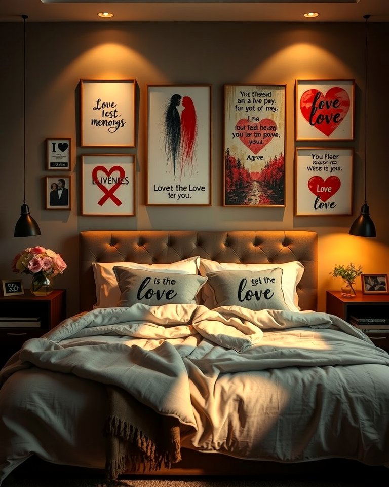 Inspirational Love Wall Art - 15 Romantic Valentine's Day Bedroom Decor Ideas for Couples
