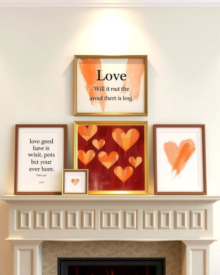 Love Themed Artwork Showcase - 20 Valentine's Day Mantel and Fireplace Decor Ideas for a Heartfelt Focal Point