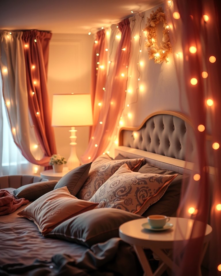 Magical Fairy Lights - 15 Romantic Valentine's Day Bedroom Decor Ideas for Couples