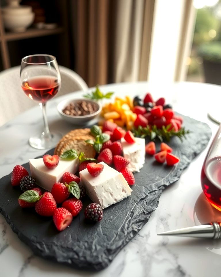 Romantic Red Berry and Brie Elegance - 20 Valentines Day Charcuterie Board Ideas