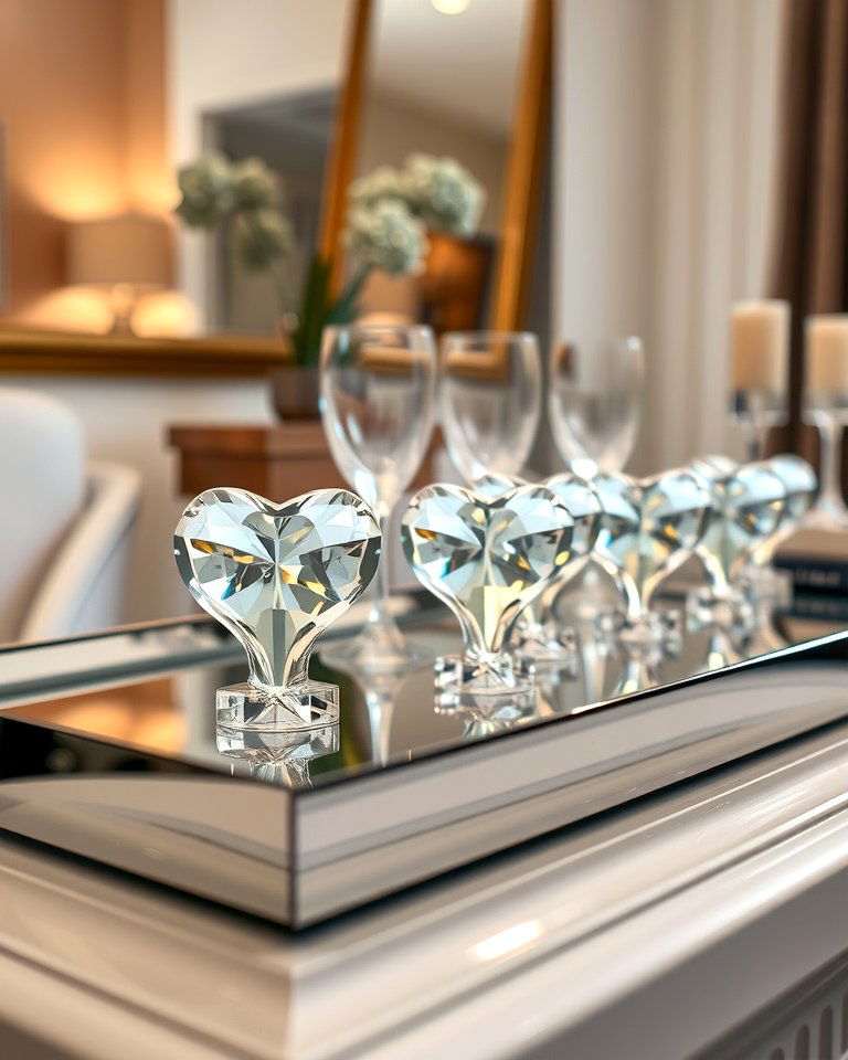 Sparkling Crystal Heart Decor - 20 Valentine's Day Mantel and Fireplace Decor Ideas for a Heartfelt Focal Point