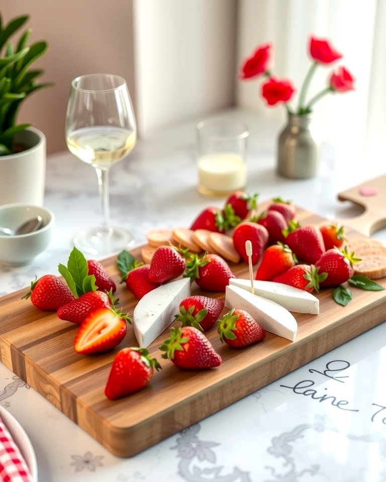 Sweet Strawberry and Goat Cheese Fusion - 20 Valentines Day Charcuterie Board Ideas