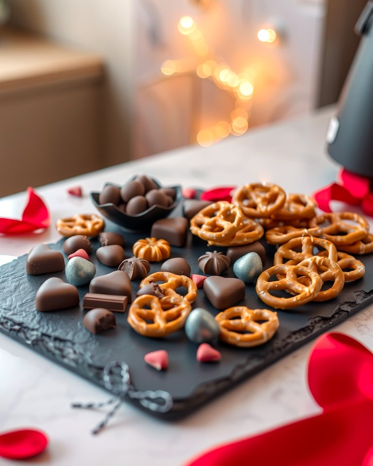 Velvet Chocolate and Salty Pretzel Delight - 20 Valentines Day Charcuterie Board Ideas