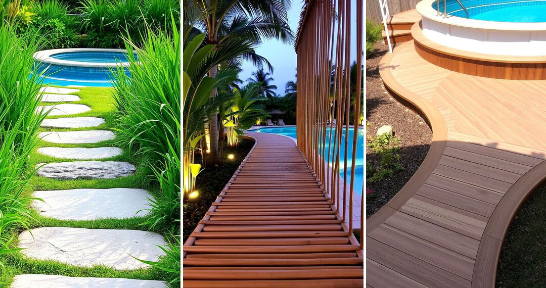 24 Above Ground Pool Walkway Ideas for Safety & Style