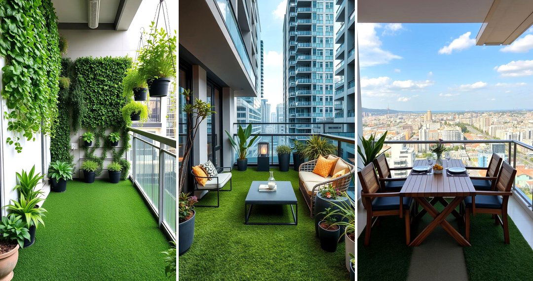 24 Artificial Grass Balcony Design Ideas for Urban Oasis
