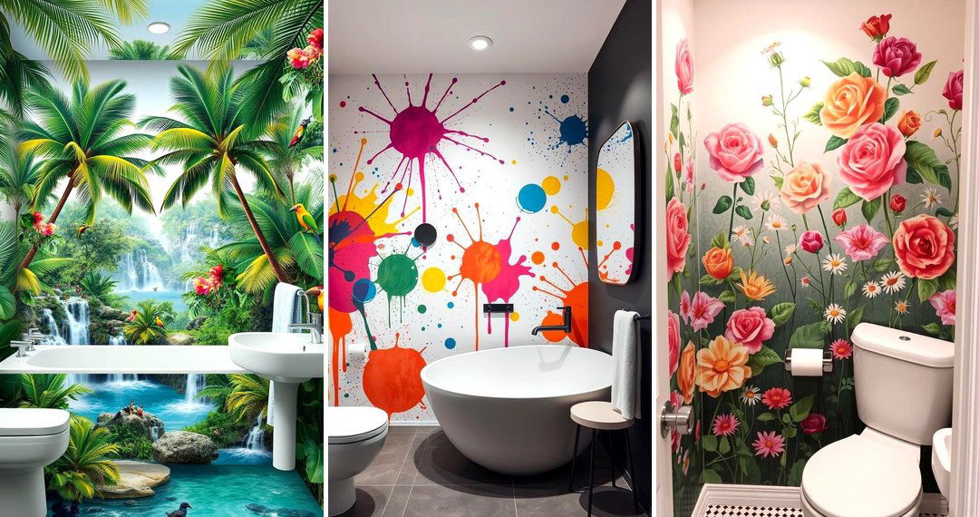 24 Bathroom Mural Ideas to Transform Your Walls in 2024