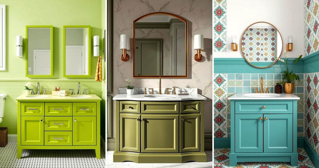 24 Bathroom with Green Vanity Ideas for Bold Style