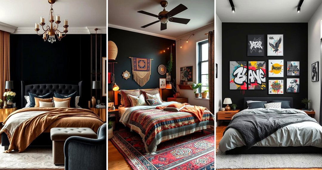 24 Black Accent Wall Bedroom Ideas for Bold Contrast