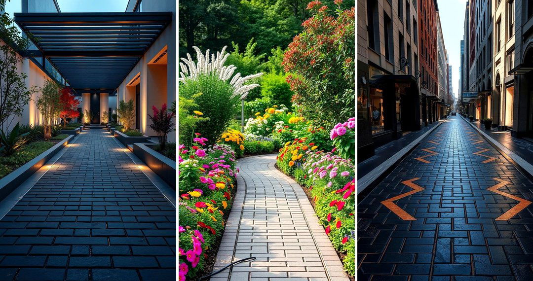 24 Black Brick Walkway Ideas to Elevate Your Garden Design