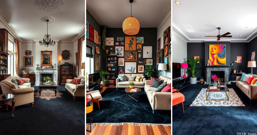 24 Black Carpet Living Room Ideas for Bold Modern Drama