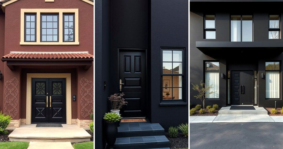 24 Elegant Black Stucco House Exterior Design Concepts