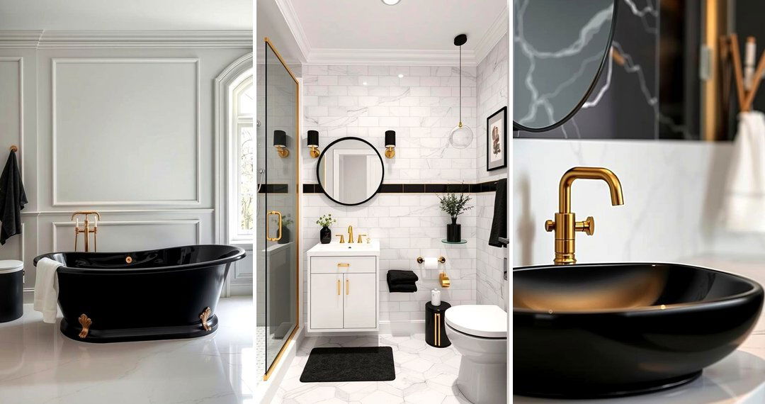 24 Black and Gold Bathroom Ideas for Luxurious Spaces