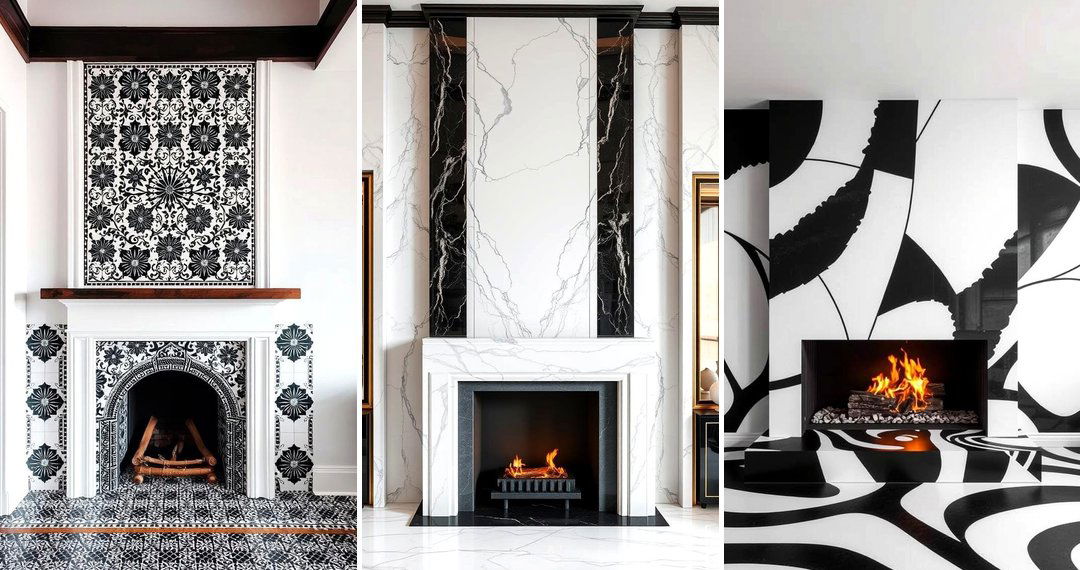 24 Black and White Fireplace Ideas: Contrasting Hearth Designs