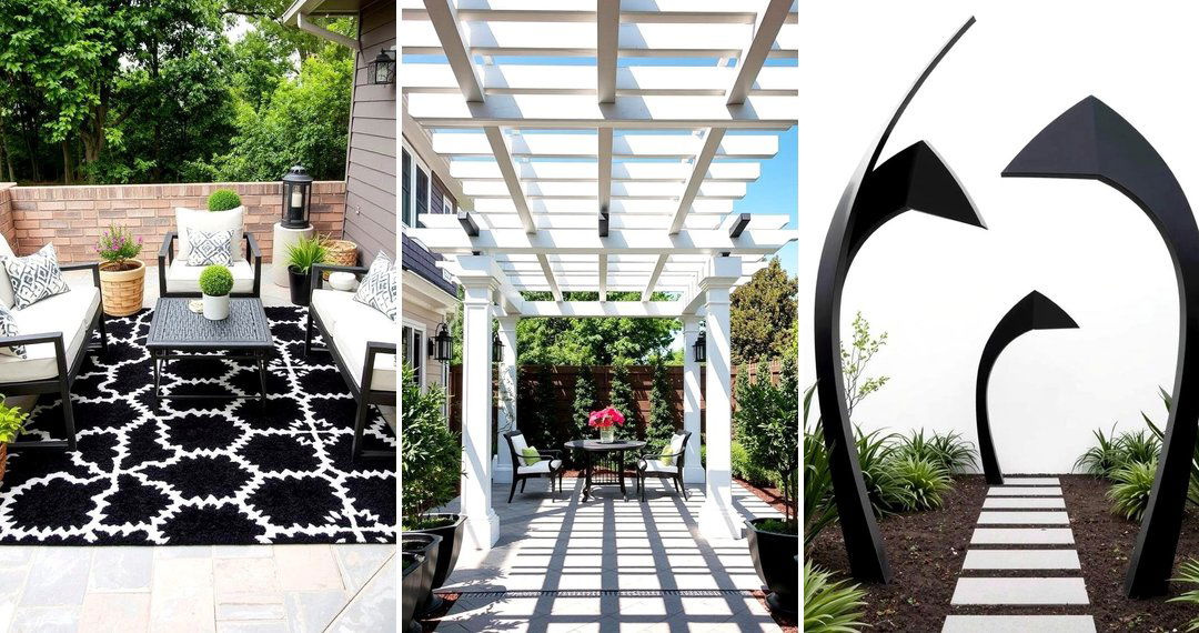 24 Black and White Patio Ideas for Stylish Outdoor Spaces