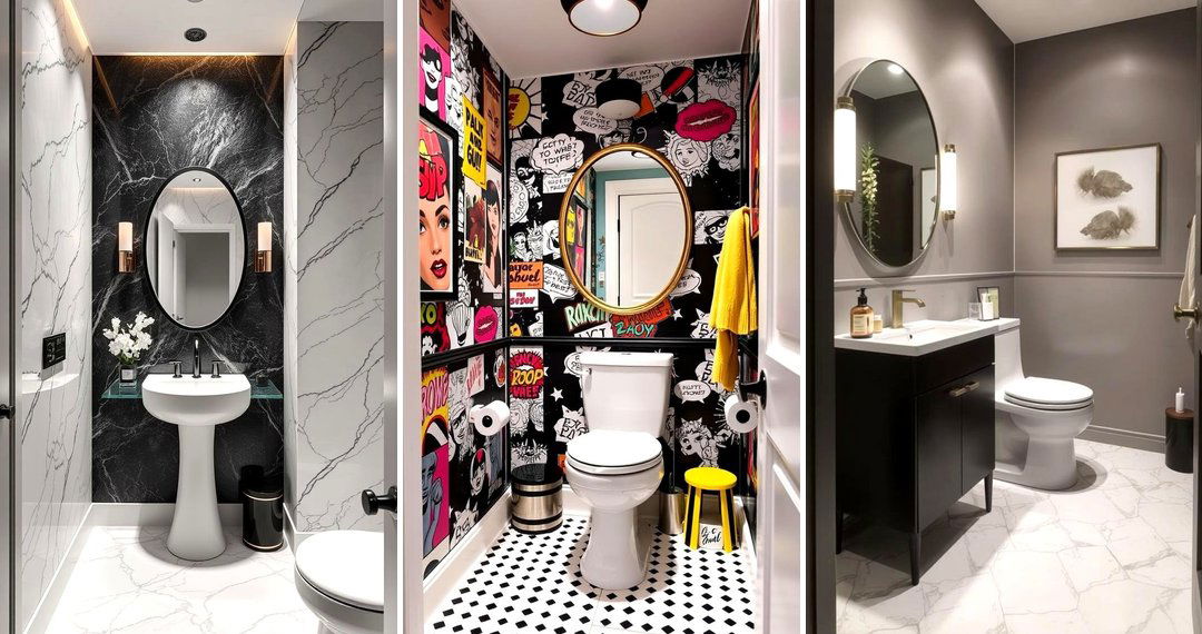 24 Black and White Powder Room Ideas for Chic Half-Baths