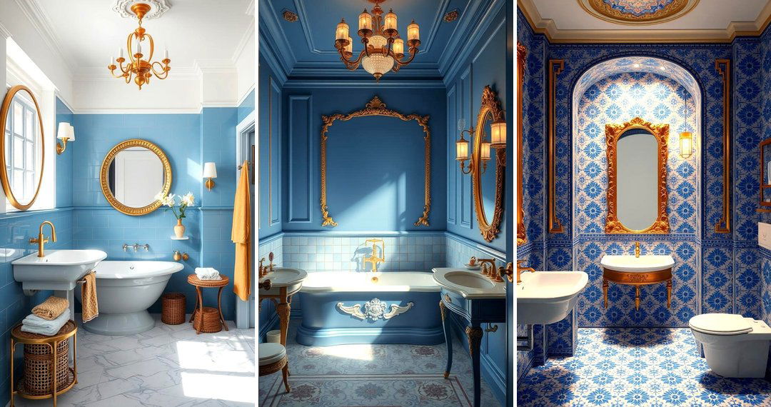 24 Blue and Gold Bathroom Decor Ideas for Luxurious Spaces