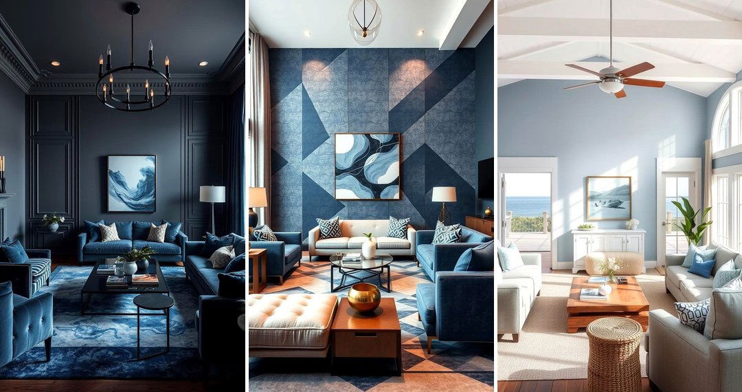 24 Blue and Grey Living Room Ideas