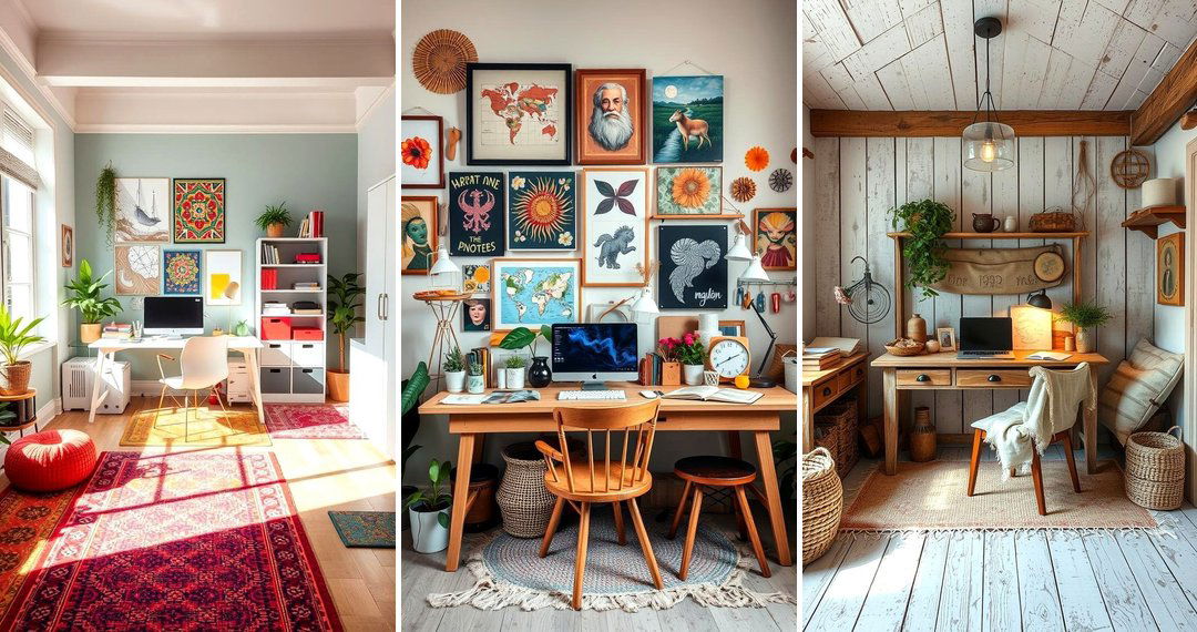 24 Bohemian Home Office Designs for Inspired Workspaces