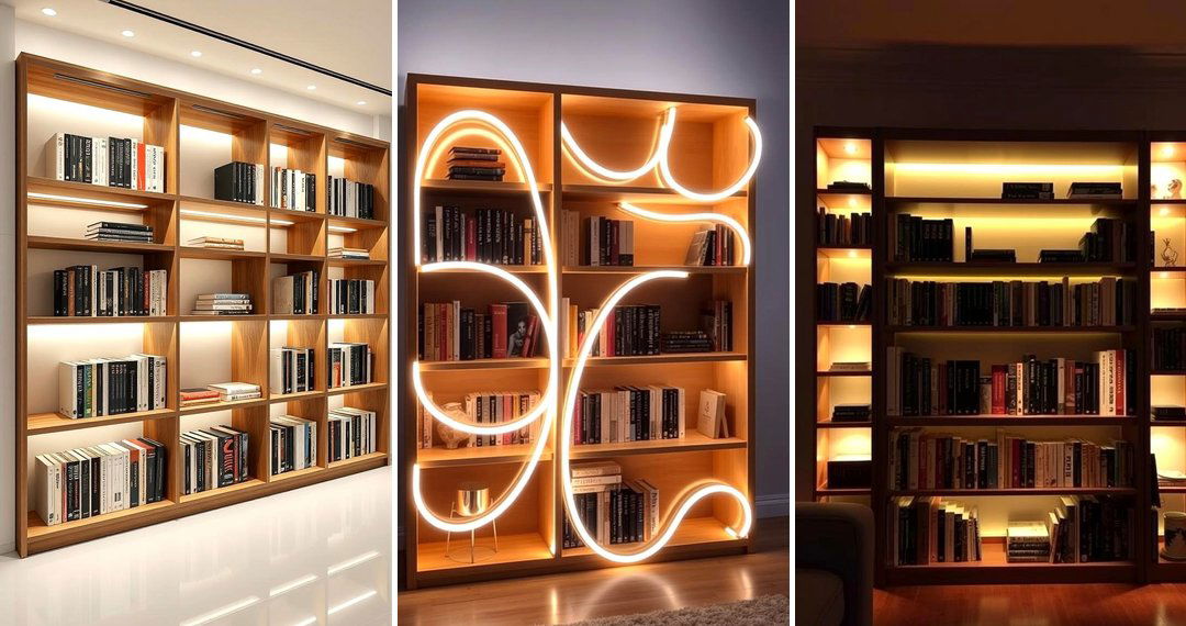 24 Bookshelf Lighting Solutions for Ambiance & Function