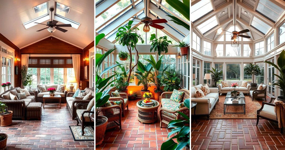 24 Brick Floor Sunroom Ideas to Blend Indoor-Outdoor Charm