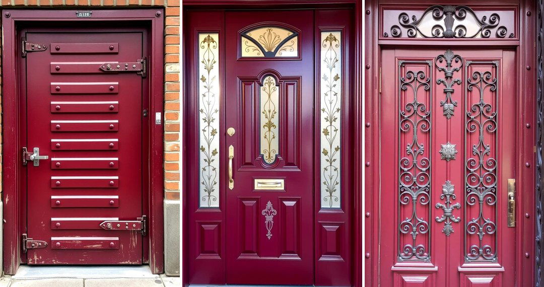 24 Bold Burgundy Front Door Designs for Curb Appeal