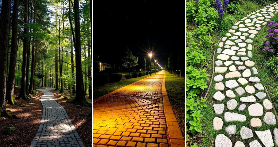 24 Rustic Cobblestone Walkway Ideas for Garden Pathways