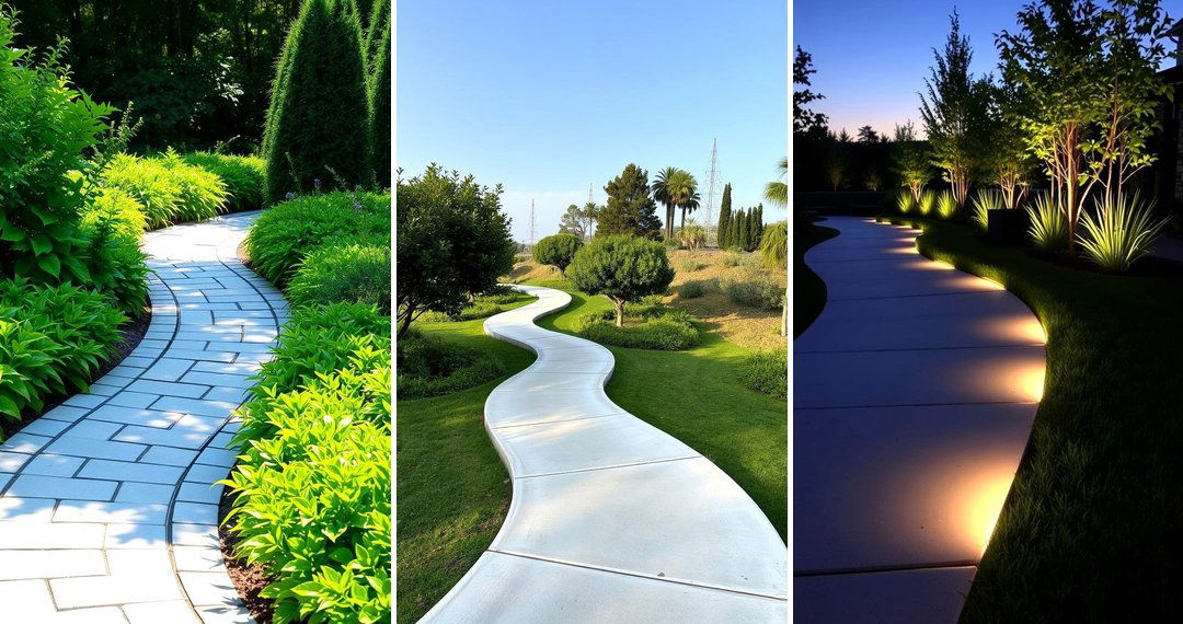 24 Durable Concrete Paver Walkway Ideas for Garden Pathways