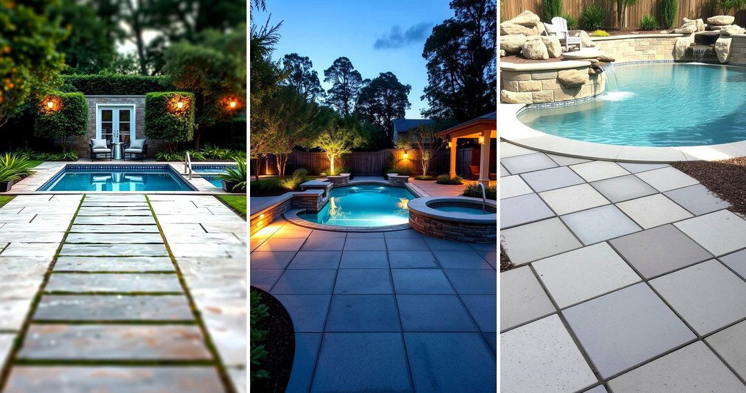 24 Concrete Paver Ideas for Poolside Landscaping & Durability