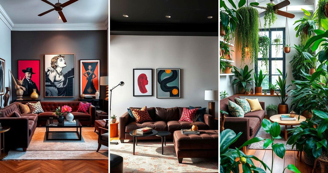 24 Dark Brown Couch Living Room Styling Inspirations