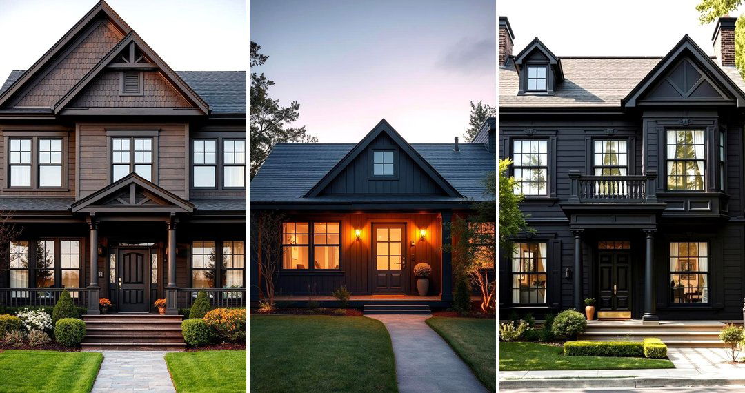 24 Dark Brown House with Black Trim Design Inspiration