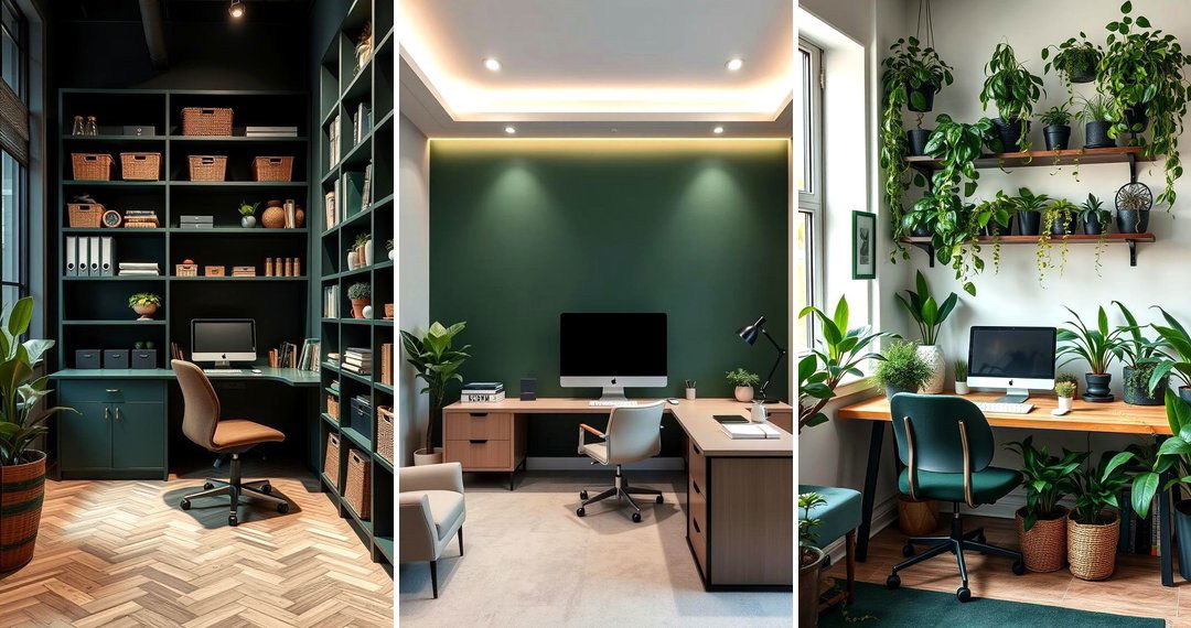 Dark Green Home Office Ideas: 24 Sophisticated Workspaces