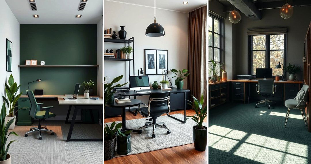 24 Dark Green Office Ideas for a Productive & Inspiring Workspace