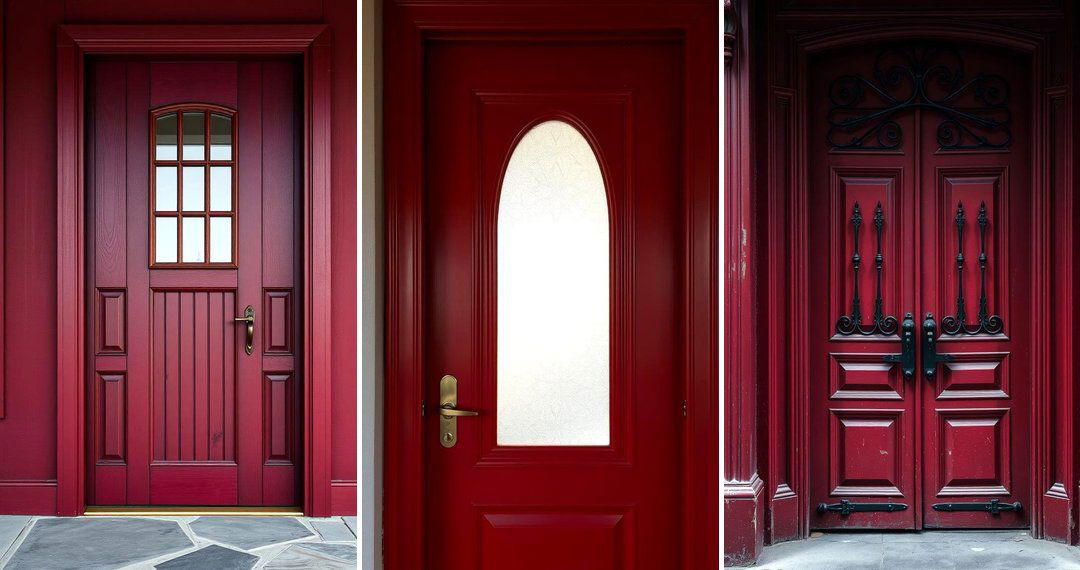 24 Bold Dark Red Front Door Ideas for Curb Appeal
