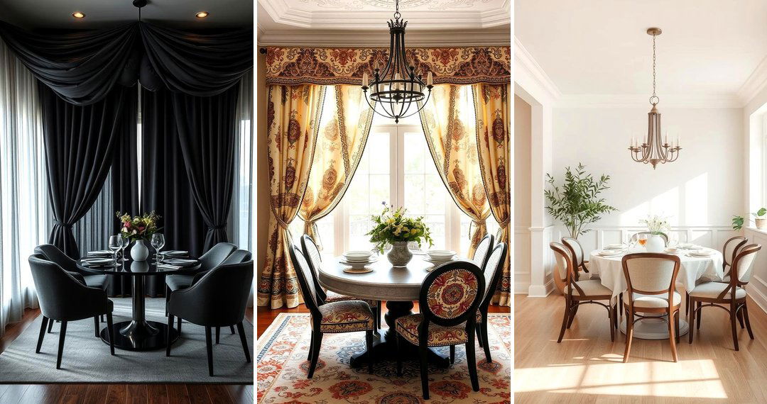 24 Elegant Dining Room Window Treatment Ideas & Styles