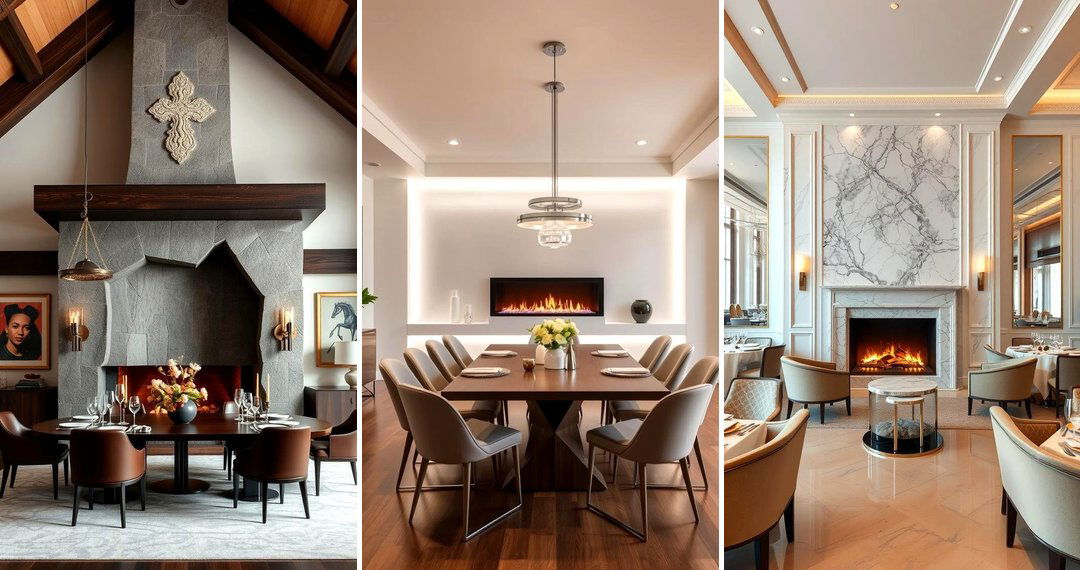 24 Dining Room With Fireplace Layouts and Decor Tips