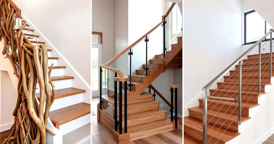 24 Farmhouse Rustic Stair Railing Ideas for Character