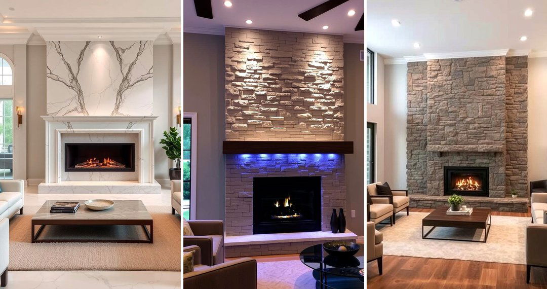 24 Faux Stone Fireplace Ideas: Rustic & Chic Designs