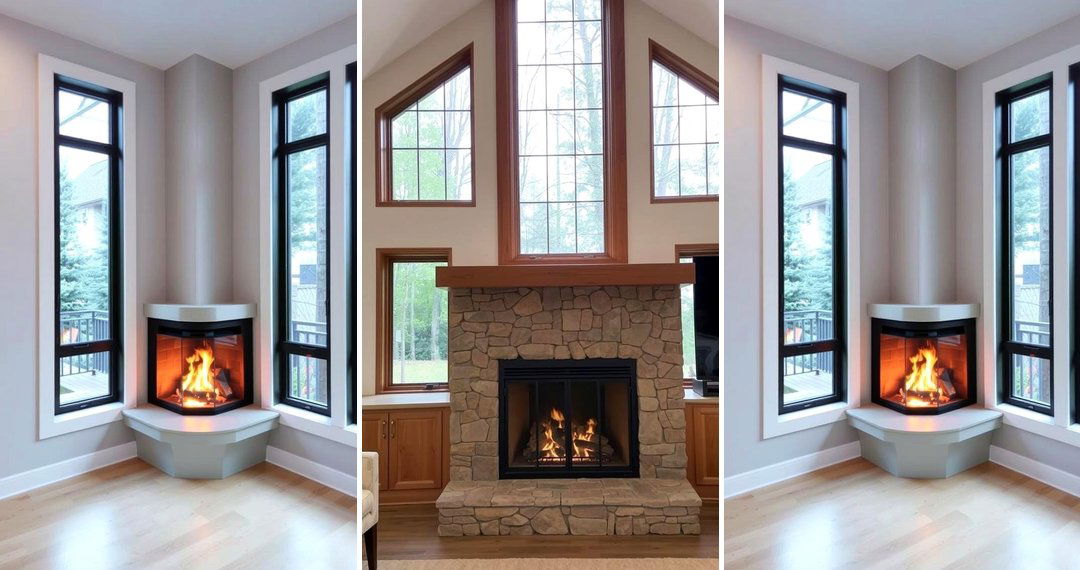 24 Fireplace Between Windows Ideas
