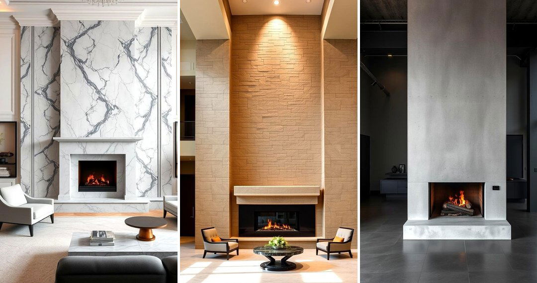 24 Floor-to-Ceiling Stone Fireplace Ideas