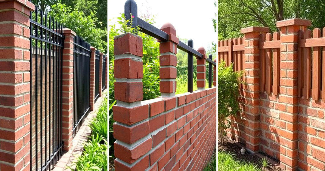 24 Front Yard Brick Fence Ideas
