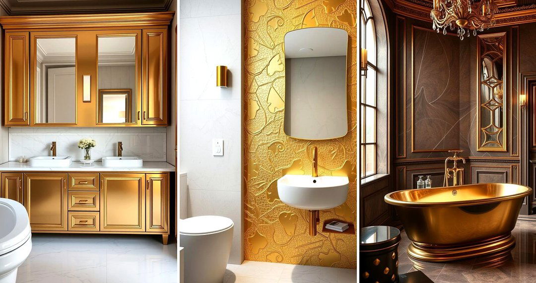 24 Gold Bathroom Ideas