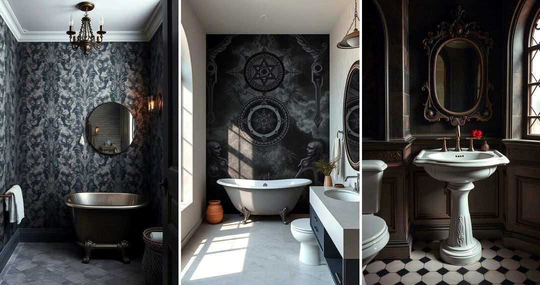 24 Dramatic Gothic Bathroom Decor Ideas for a Moody Aesthetic