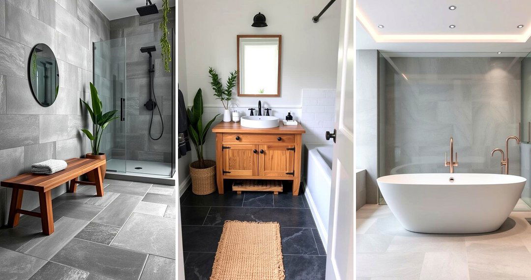 24 Gray Floor Bathroom Designs for a Contemporary Look