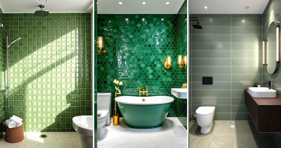 24 Green Bathroom Tile Ideas