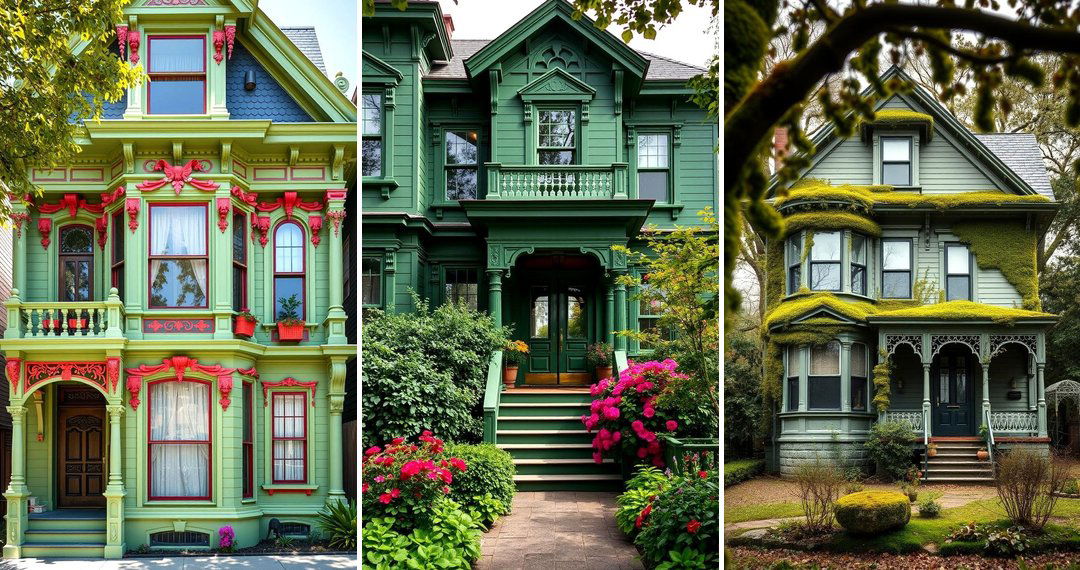 24 Green Victorian House Colors
