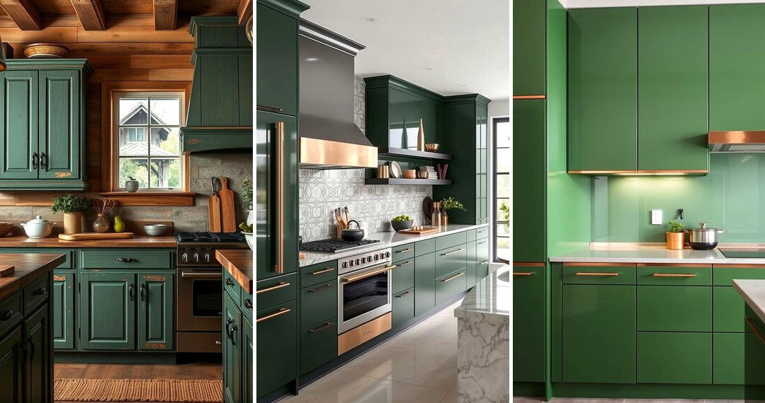 24 Green and Copper Kitchen Ideas