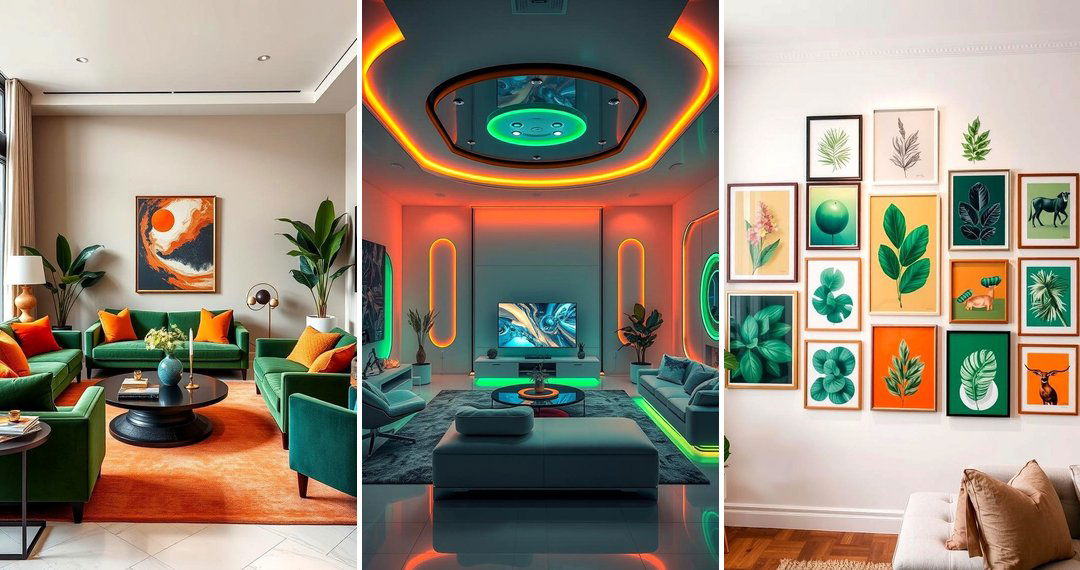 24 Green and Orange Living Room Ideas