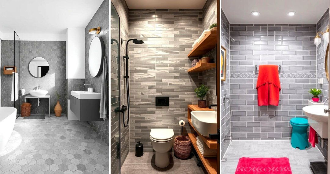 24 Grey Tile Bathroom Ideas
